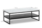 Brink 1.2m White Marble Coffee Table - Black Coffee Table Eastern-local   