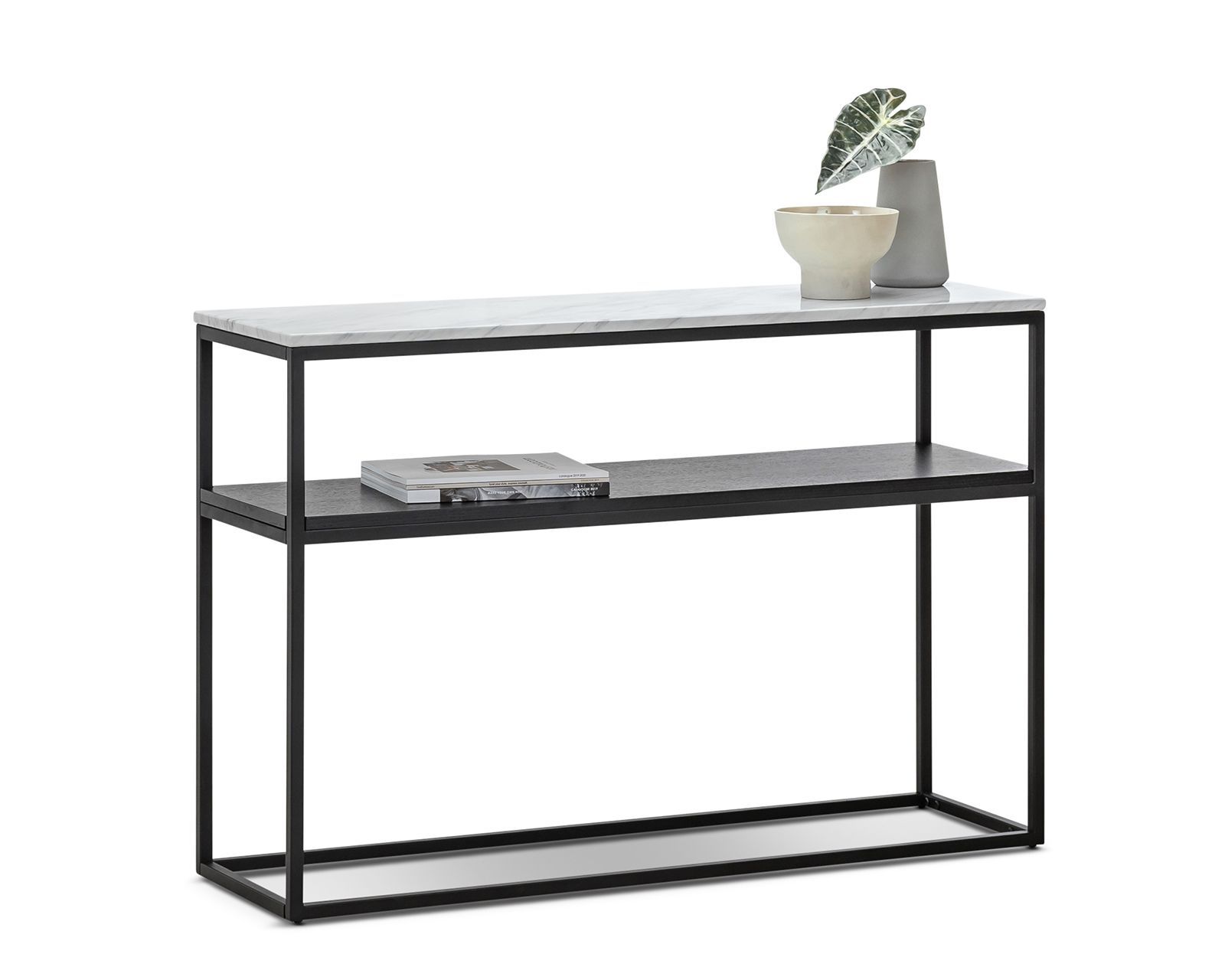Brink 1.2m White Marble Console Table - Black Console Table Eastern-local   