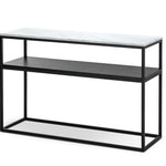 Brink 1.2m White Marble Console Table - Black Console Table Eastern-local   