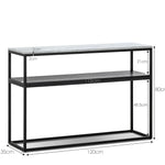 Brink 1.2m White Marble Console Table - Black Console Table Eastern-local   
