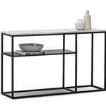 Brink 1.3m White Marble Console Table - Black Console Table Eastern-local   