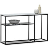 Brink 1.3m White Marble Console Table - Black Console Table Eastern-local   