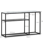 Brink 1.3m White Marble Console Table - Black Console Table Eastern-local   