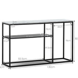 Brink 1.3m White Marble Console Table - Black Console Table Eastern-local   