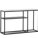 Brink 1.3m White Marble Console Table - Black Console Table Eastern-local   