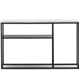 Brink 1.3m White Marble Console Table - Black Console Table Eastern-local   