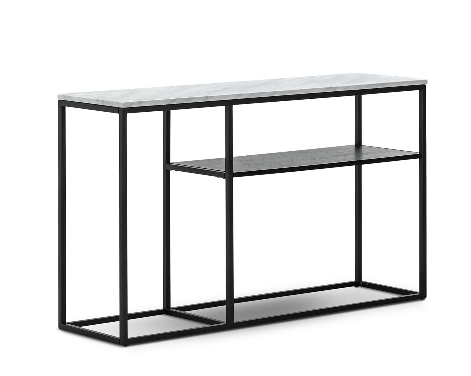 Brink 1.3m White Marble Console Table - Black Console Table Eastern-local   