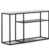Brink 1.3m White Marble Console Table - Black Console Table Eastern-local   