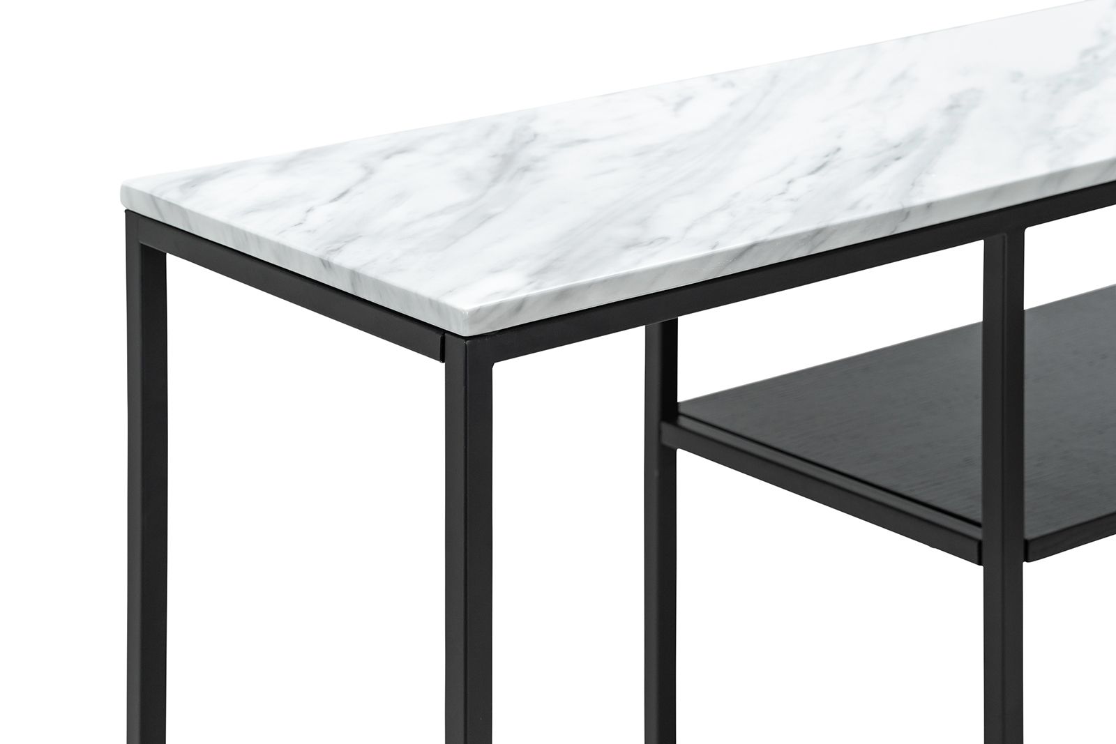 Brink 1.3m White Marble Console Table - Black Console Table Eastern-local   