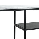 Brink 1.3m White Marble Console Table - Black Console Table Eastern-local   