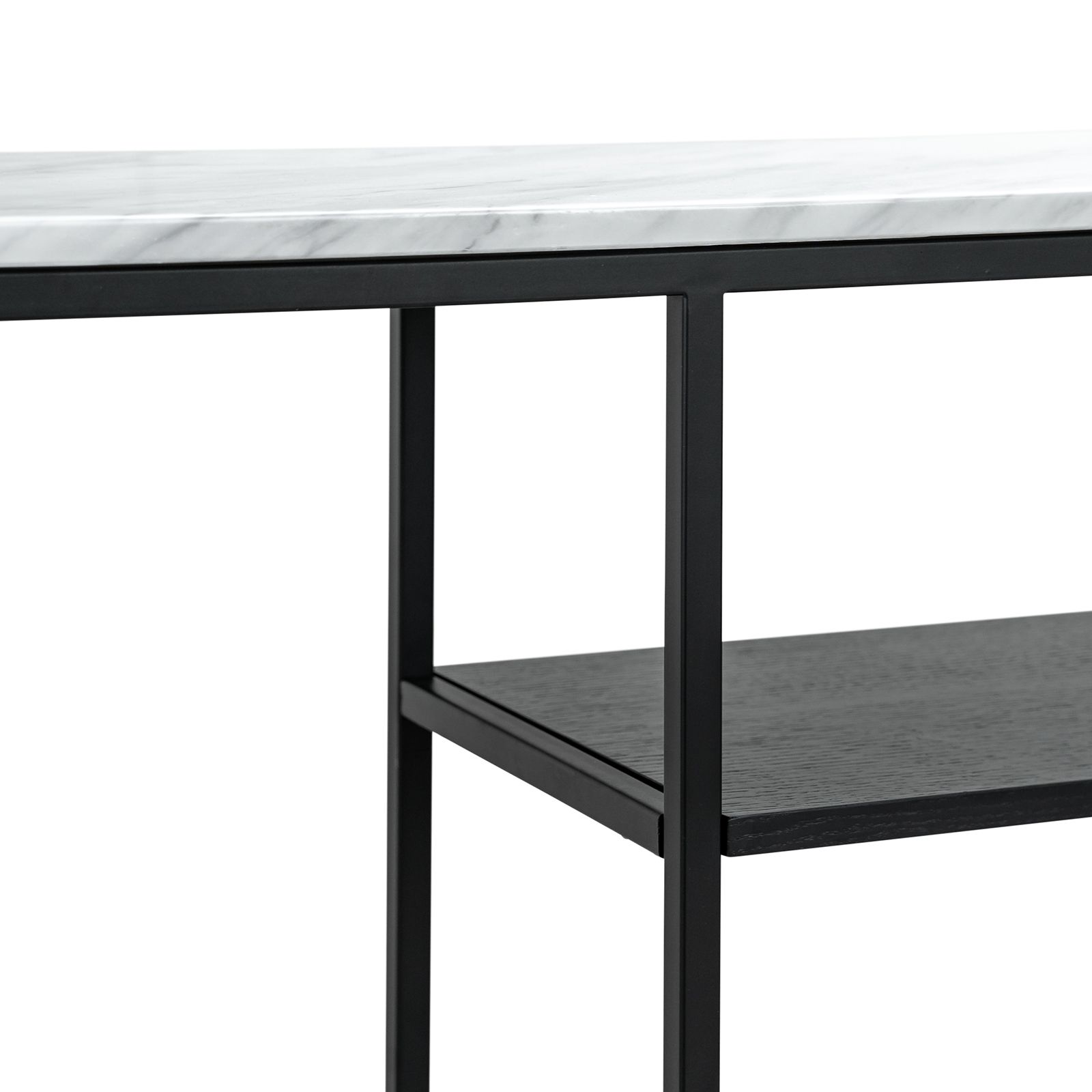Brink 1.3m White Marble Console Table - Black Console Table Eastern-local   