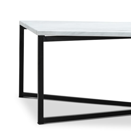 Parson 1.2m White Marble Coffee Table - Black Coffee Table Eastern-Local   