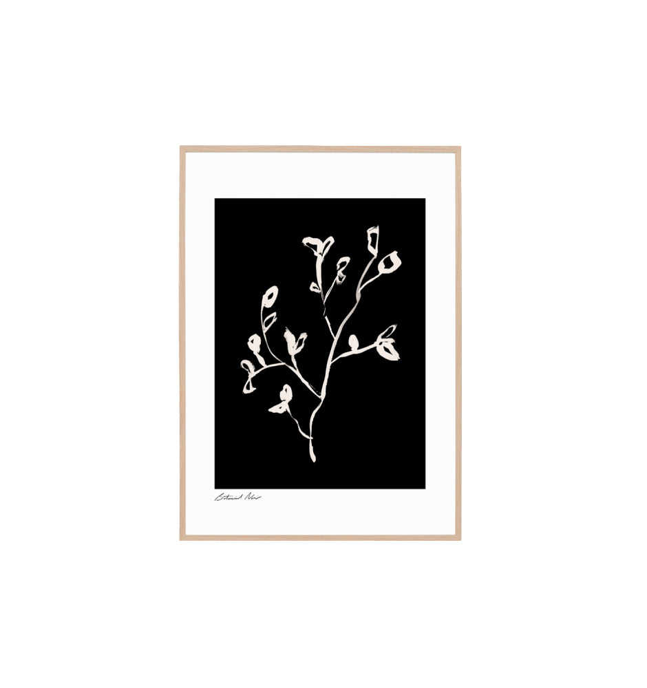 Floral Noir Muse Wall Art Print - Black Wall Art Warran-Local   