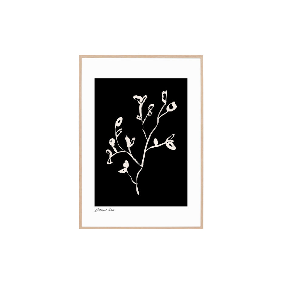 Floral Noir Muse Wall Art Print - Black Wall Art Warran-Local   