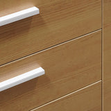 Excel 1.95m Right Return Black Executive Desk - Natural Top and Drawers Office Desk Sun Desk-Core   