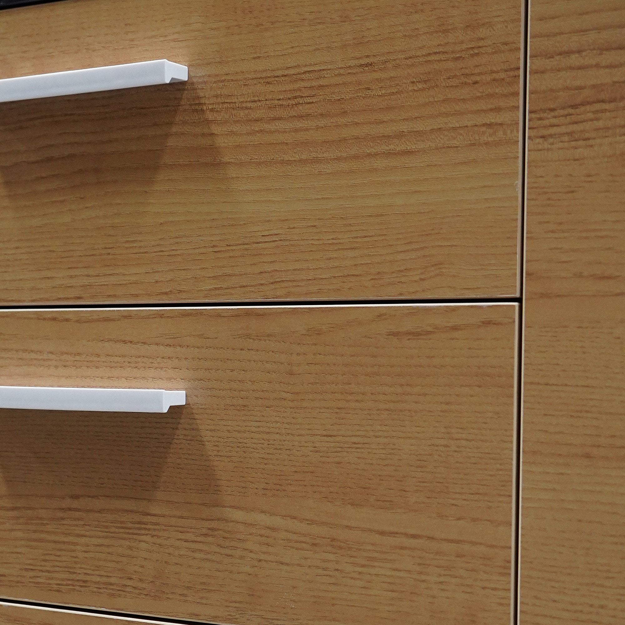 Excel 1.95m Right Return Black Executive Desk - Natural Top and Drawers Office Desk Sun Desk-Core   