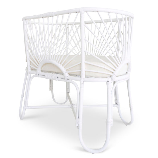 Cypress Rattan Baby Bassinet with Mattress - White Baby Cot Buddy-Local   