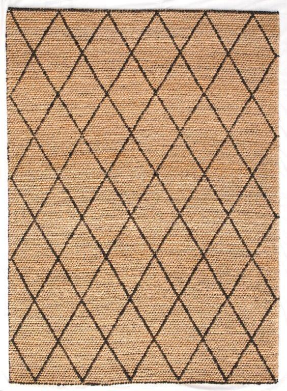 Tempest 170cm x 230cm Jute Rug - Black Rug Italy-Local   