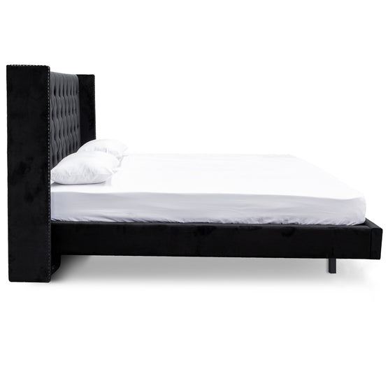 Carolina King Bed Frame - Black Velvet Bed Frame Ming-Core   