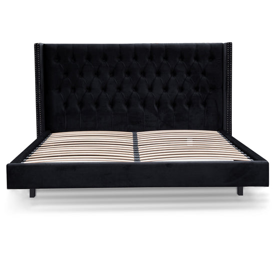 Carolina King Bed Frame - Black Velvet Bed Frame Ming-Core   