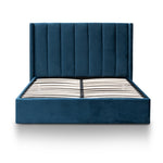 Betsy Queen Sized Bed Frame - Teal Navy Velvet with Storage BD6019-YO