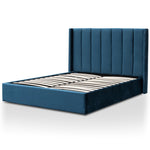 Betsy Queen Bed Frame - Teal Navy Velvet with Storage Queen Bed YoBed-Core   