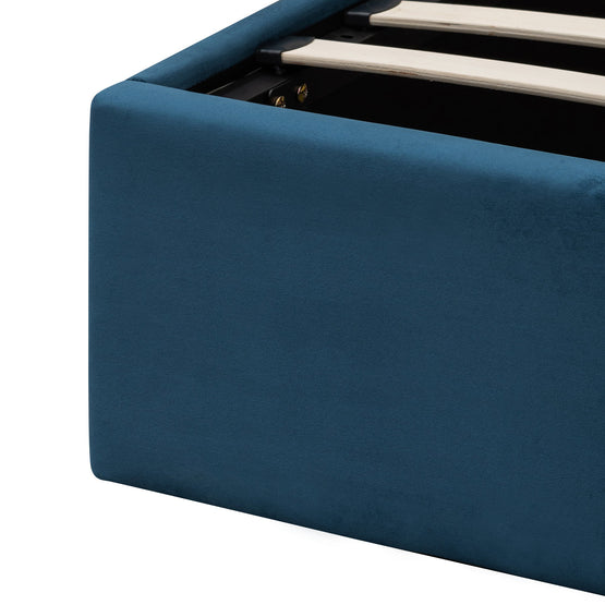 Betsy Queen Sized Bed Frame - Teal Navy Velvet with Storage BD6019-YO
