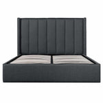 Ex Display - Betsy Fabric Queen Sized Bed Frame - Charcoal Grey with Storage Queen Bed YoBed-Core   