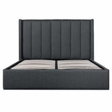 Ex Display - Betsy Fabric Queen Sized Bed Frame - Charcoal Grey with Storage Queen Bed YoBed-Core   