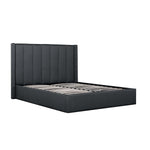Ex Display - Betsy Fabric Queen Sized Bed Frame - Charcoal Grey with Storage Queen Bed YoBed-Core   