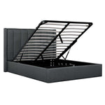 Ex Display - Betsy Fabric Queen Sized Bed Frame - Charcoal Grey with Storage Queen Bed YoBed-Core   