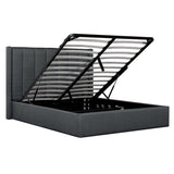 Ex Display - Betsy Fabric Queen Sized Bed Frame - Charcoal Grey with Storage Queen Bed YoBed-Core   