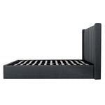 Ex Display - Betsy Fabric Queen Sized Bed Frame - Charcoal Grey with Storage Queen Bed YoBed-Core   