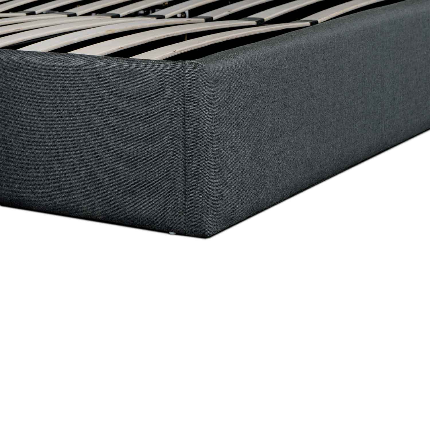 Ex Display - Betsy Fabric Queen Sized Bed Frame - Charcoal Grey with Storage Queen Bed YoBed-Core   