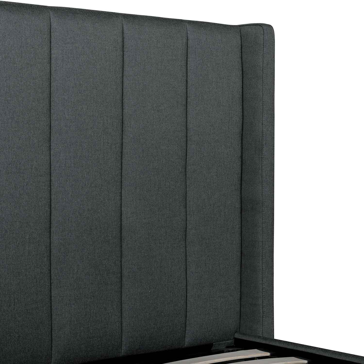 Ex Display - Betsy Fabric Queen Sized Bed Frame - Charcoal Grey with Storage Queen Bed YoBed-Core   