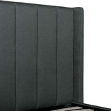 Ex Display - Betsy Fabric Queen Sized Bed Frame - Charcoal Grey with Storage Queen Bed YoBed-Core   