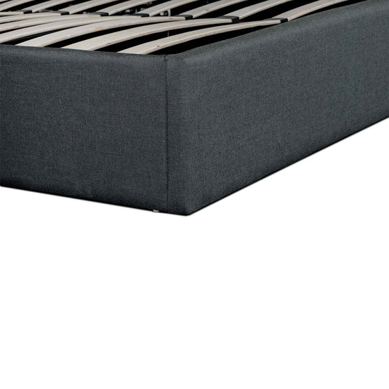 Betsy Fabric King Sized Bed Frame - Charcoal Grey with Storage BD6021-YO