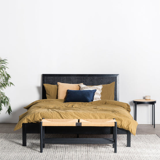 Molina Wooden Queen Bed Frame - Black Queen Bed Cube Home-Core   