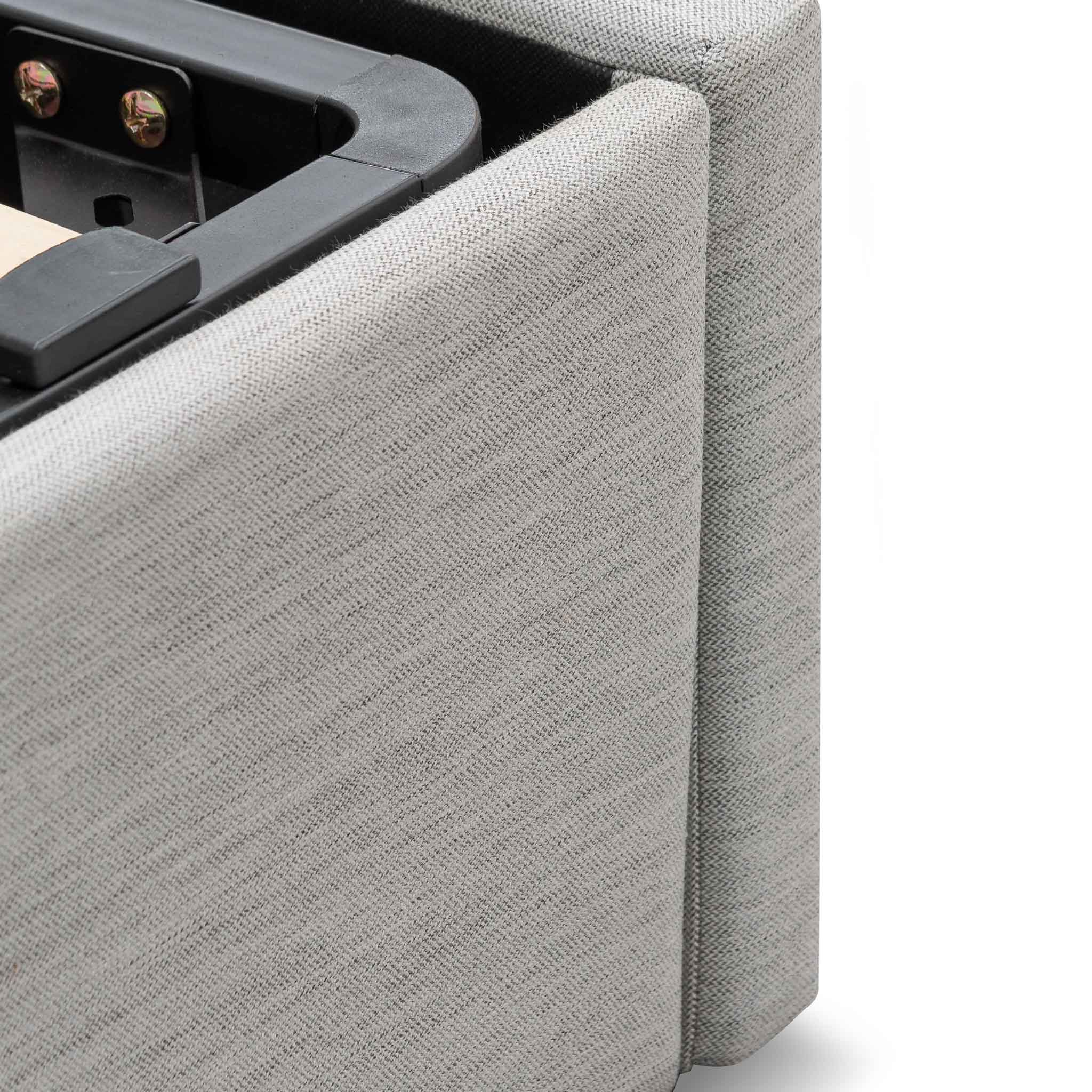 Ex Display - Antonia Fabric King Bed - Pearl Grey with Storage King Bed YoBed-Core