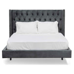 Carolina King Bed Frame - Charcoal Velvet Bed Frame Ming-Core   
