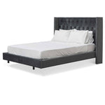 Carolina King Bed Frame - Charcoal Velvet Bed Frame Ming-Core   