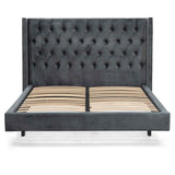 Carolina King Bed Frame - Charcoal Velvet Bed Frame Ming-Core   