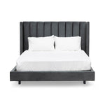 Hillsdale King Bed Frame - Charcoal Velvet Bed Frame Ming-Core   
