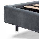 Hillsdale King Bed Frame - Charcoal Velvet Bed Frame Ming-Core   