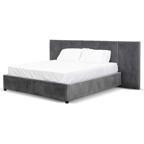 Amado Queen Sized Bed Frame - Charcoal Velvet BD6586-MI