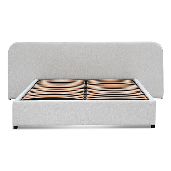 Greta Queen Bed Frame - Snow Boucle with Storage Queen Bed Ming-Core   