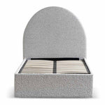 Antonia Single Bed Frame - Cloudy Pepper Boucle with Storage Single Bed YoBed-Core   