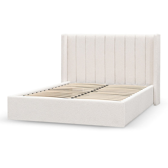 Hillsdale Wide Base King Sized Bed Frame - Snow Boucle Bed Frame Ming-Core   