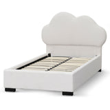 Harrell Single Bed Frame - Beige White Fleece - Last One Single Bed YoBed-Core