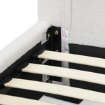 Harrell Single Bed Frame - Beige White Fleece - Last One Single Bed YoBed-Core
